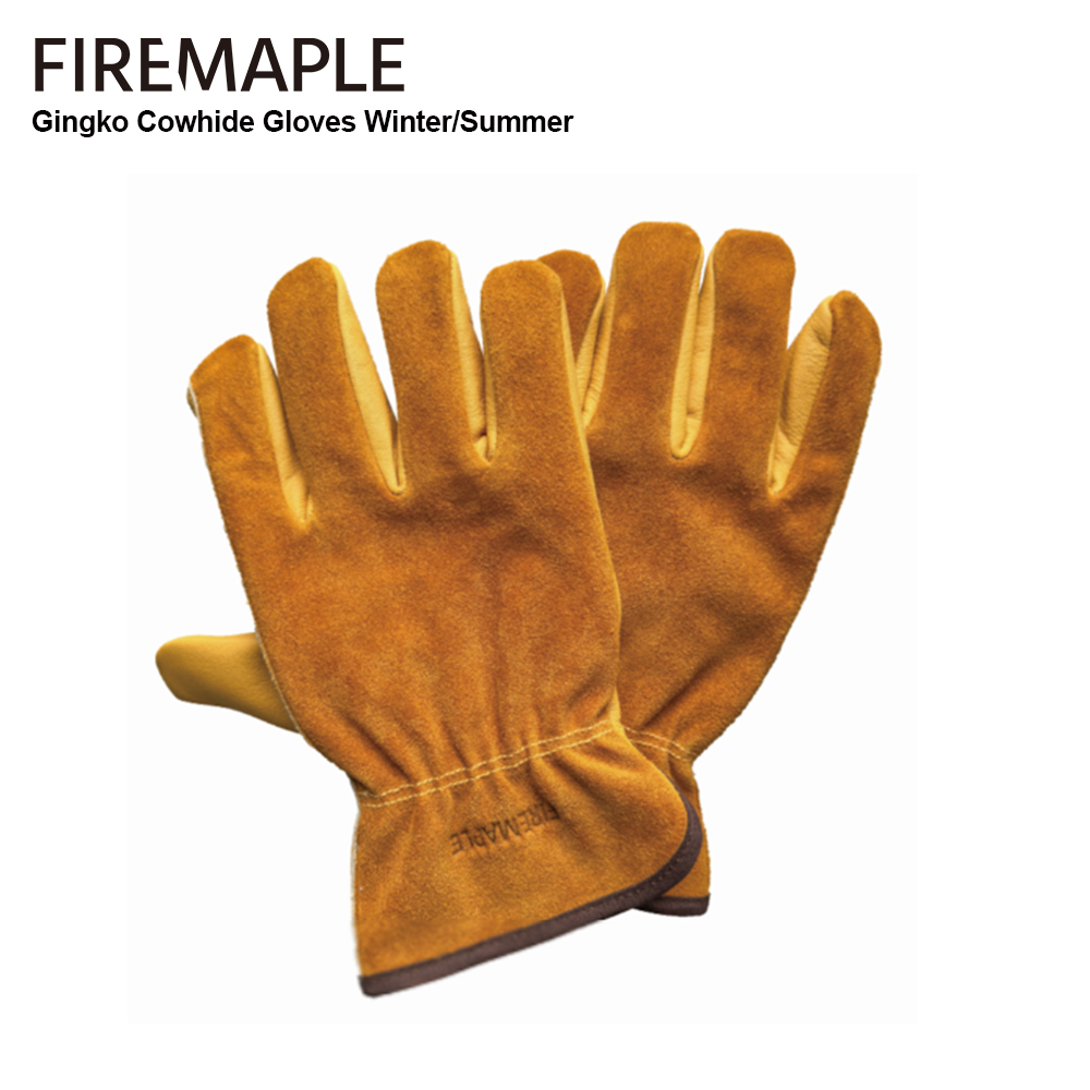 Outdoor Camping Burner - Feuer-Ahorn Gingko Rindsleder Arbeits handschuhe feuer