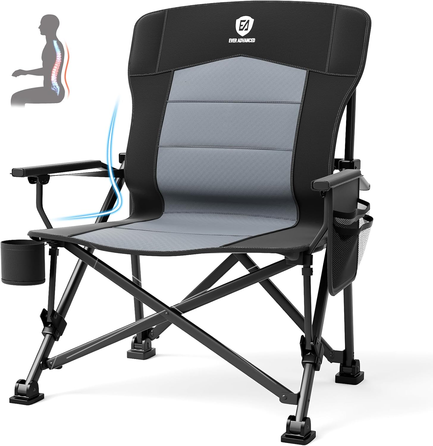 Camping Quad - Robuster Übergroßer Klappbarer Campingstuhl für Erwachsene