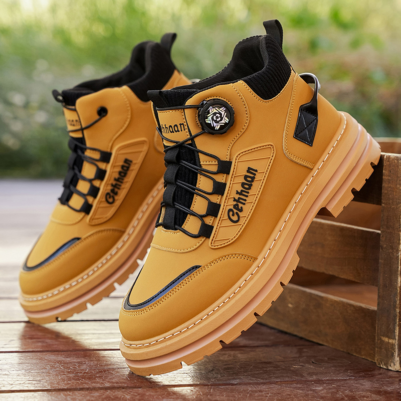 Outdoor Camping Activities For Adults - Herren-High-Top-Stiefel, Schnellanzug-Design mit Drehknopf, Komfortables Futter,