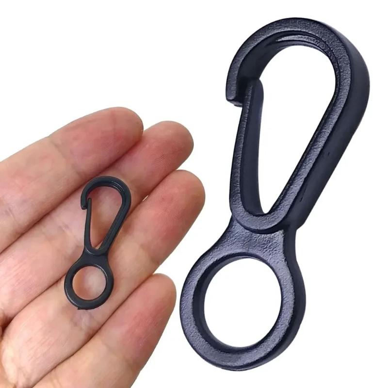 Outdoor Camping Activities - 20 Stück langlebige schwarze Kunststoff-Karabinerhaken, robuste