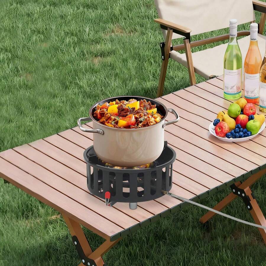 Outdoor Camping Burner - Tragbarer Campingkocher mit 3 Adaptern -