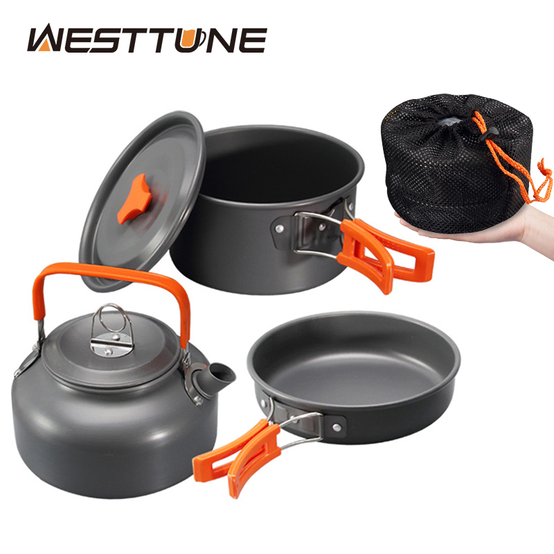 Outdoor Camping Uk - WESTTUNE Camping-Kochgeschirr-Set, Aluminium, für den Außenbereich,