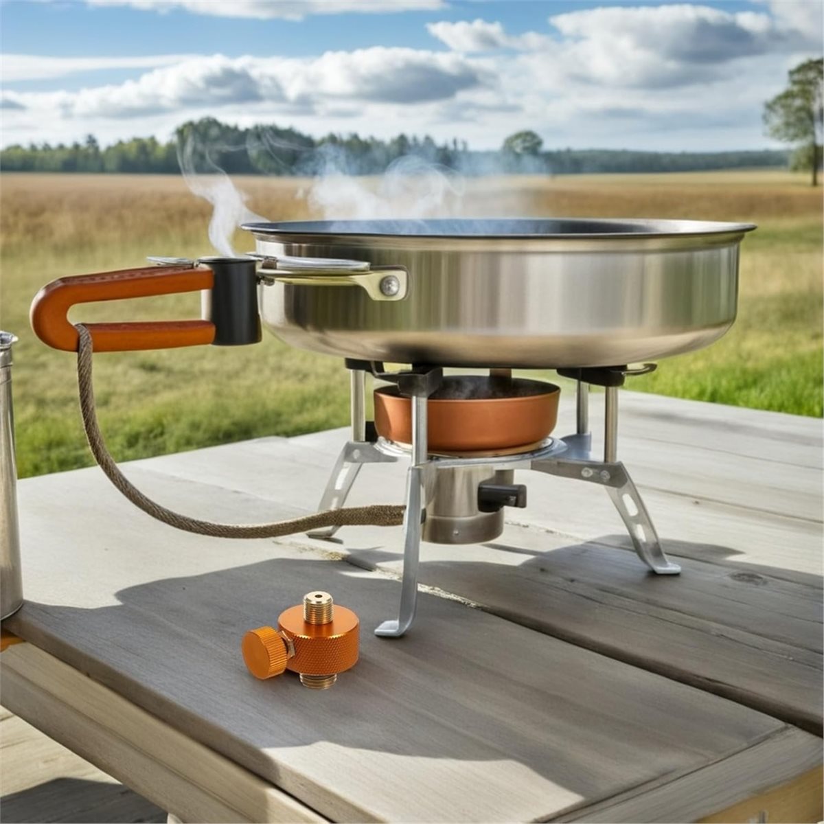 Outdoor Und Camping - Camping-Gaskocher-Adapter mit Schnellanschluss, Gasflaschenadapter aus Messing,