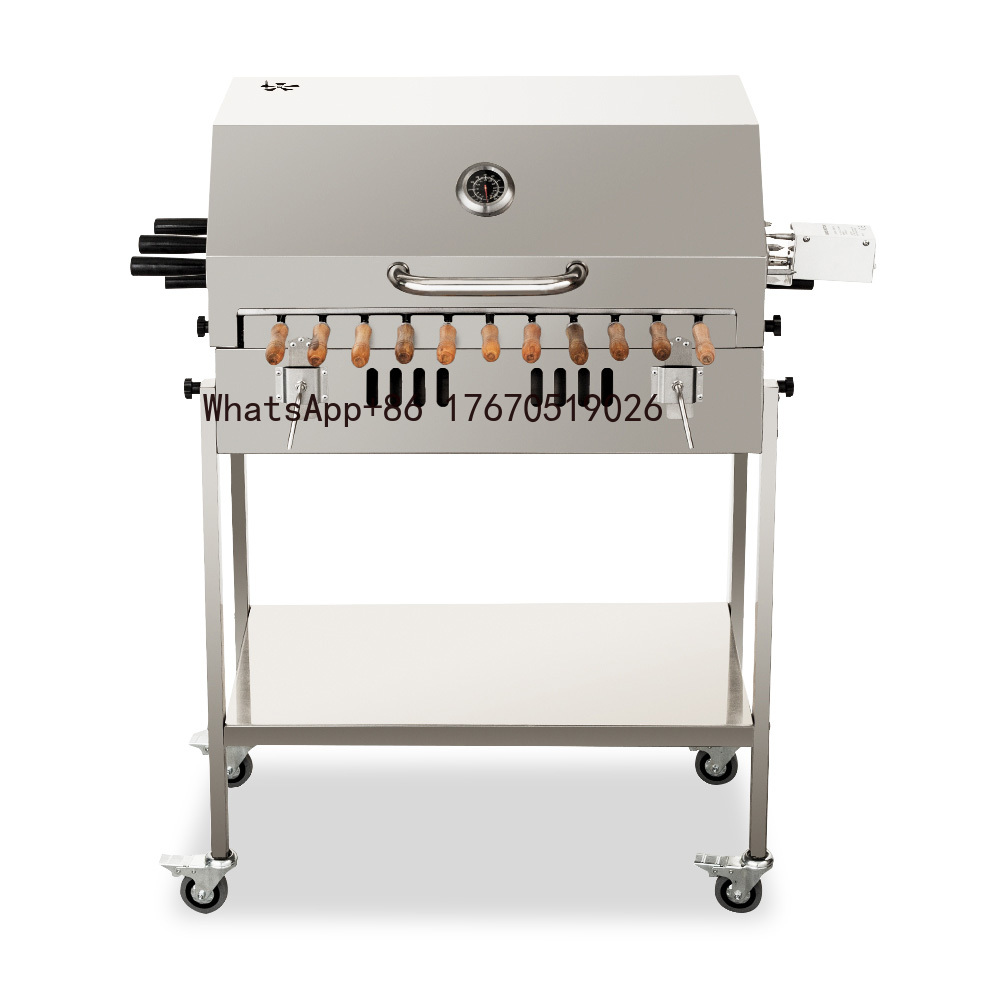 Outdoor Camping Trolley - Moderner großer Holzkohlegrill im zypriotischen Foukou-Stil