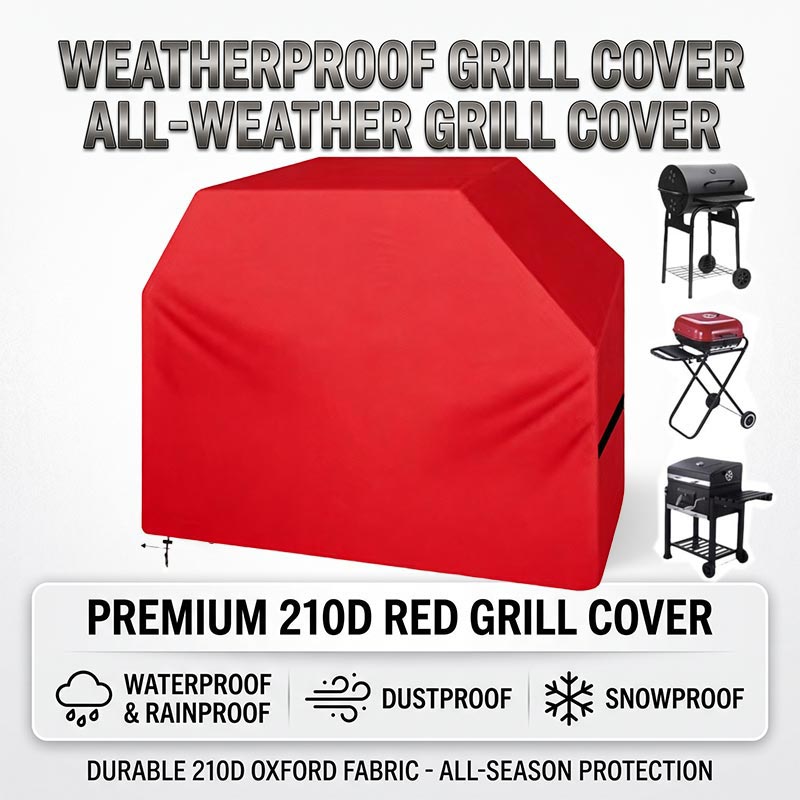 Outdoor Camping Trolley - 210D BBQ-Abdeckung Staubdicht Wasserdicht Verstärkte Outdoor-Grillhaube