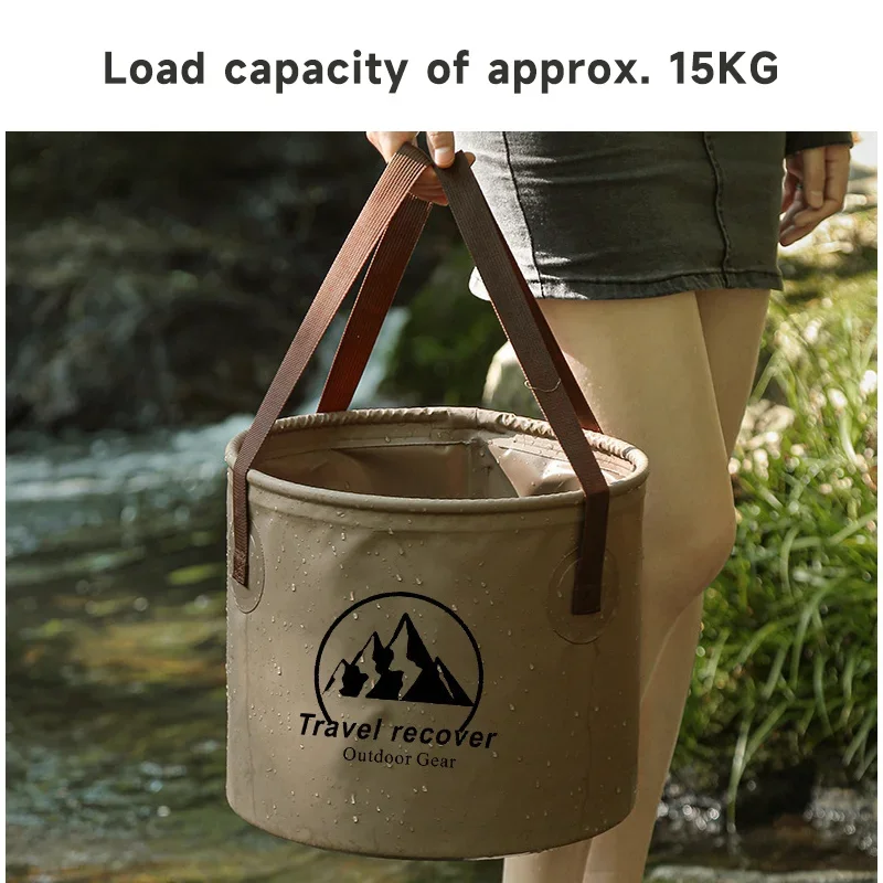 Outdoor Camping Sink - 20L Faltbarer Autoeimer, wasserdichtes, tragbares Reisebecken,