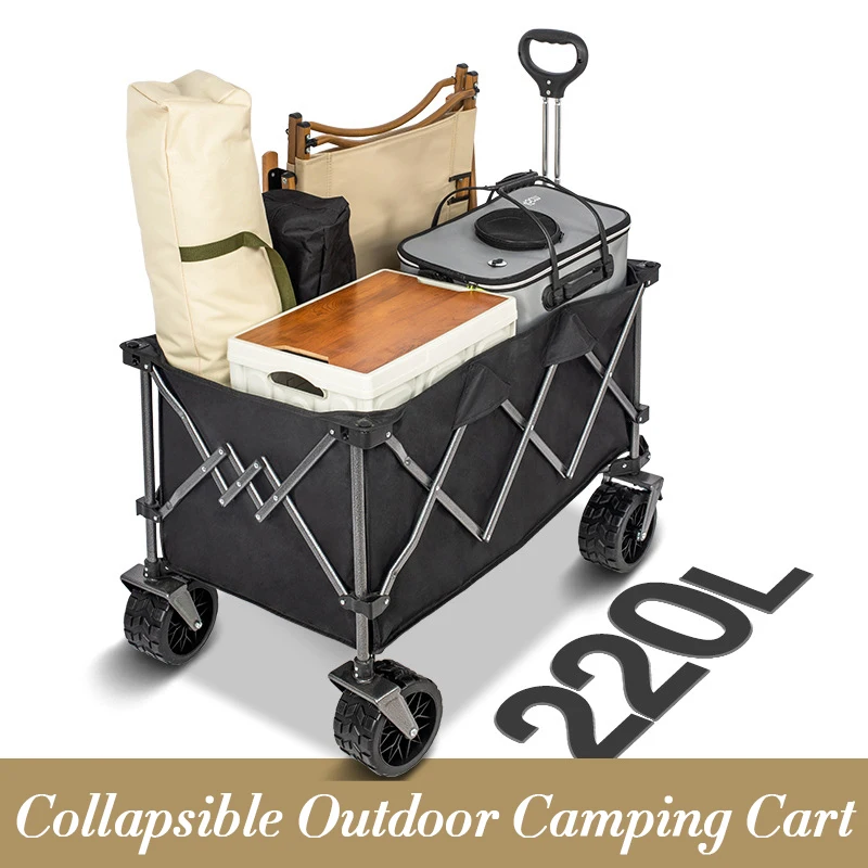 Outdoor Camping Trolley - MOEYE Camping-Trolley 220L Großvolumiger Faltbarer Bollerwagen