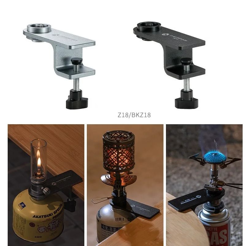Outdoor Camping Burner - Camping-Tischclip-Erweiterungszubehör für Flachgaskocher, Lampenkopf, Heizkocher, Tischbefestigungsklammer