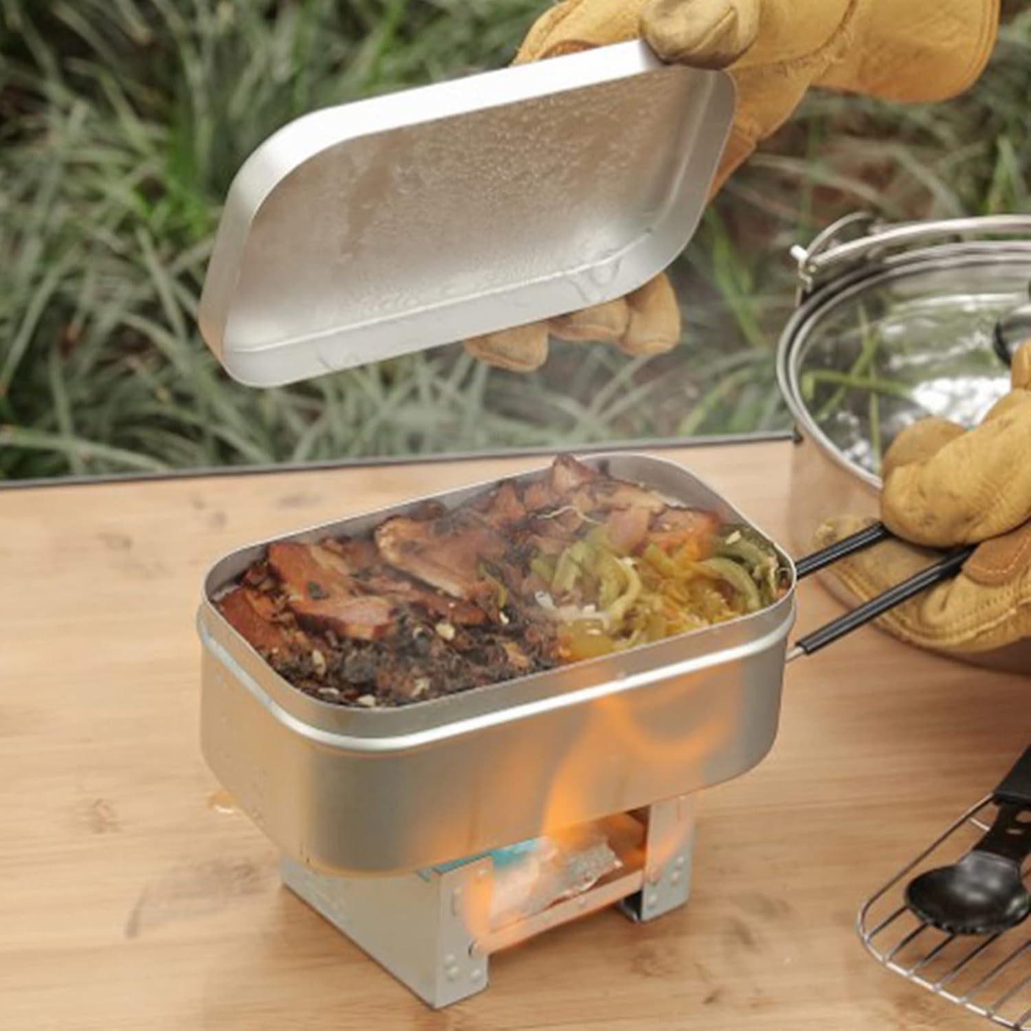 Outdoor Camping Uk - Faltbarer Bento-Box-Griff, Lunchbehälter für Erwachsene, Camping-Kochgeschirr