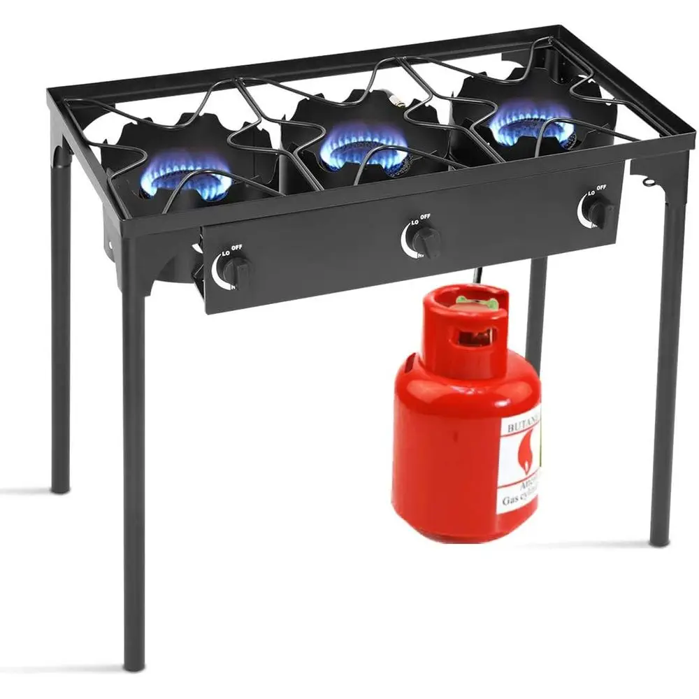 Outdoor Camping Burner - Tragbarer 3-Brenner Propangas-Herd mit Abnehmbaren Beinen