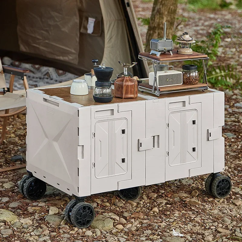 Outdoor Camping Trolley - Multifunktionaler Outdoor-Campingwagen mit Picknick-Werkzeugen, faltbarem, beweglichem