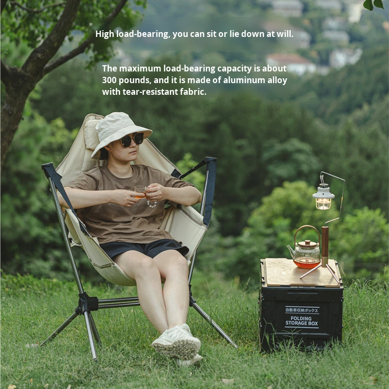 Outdoor Camping Rocking Chair - Klappbarer Outdoor-Schaukelstuhl für Camping, Freizeit, Mittagspause,