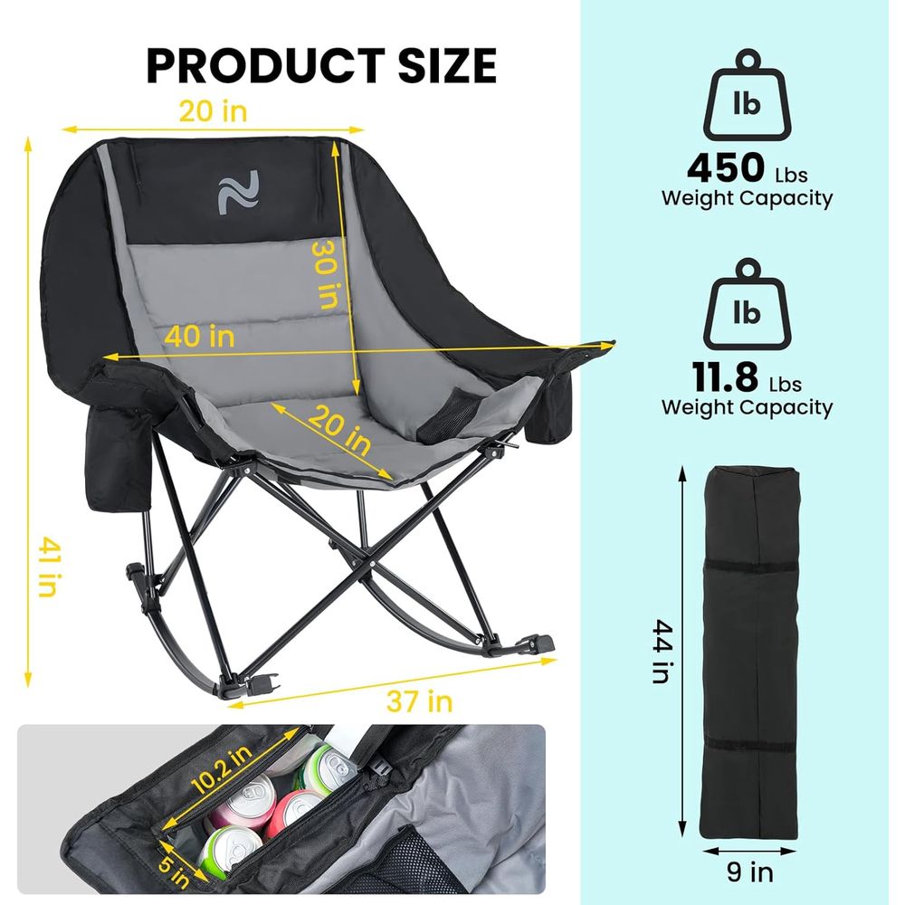 Tragbarer Outdoor-Schaukelstuh – Outdoor Camping Rocking Chair Bewertung und Preis