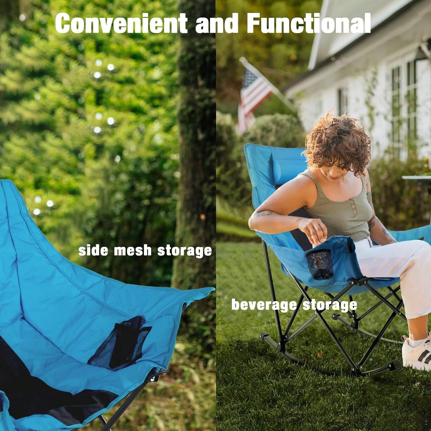 Klappbarer Outdoor-Schaukelstu – Outdoor Camping Rocking Chair Bewertung und Preis