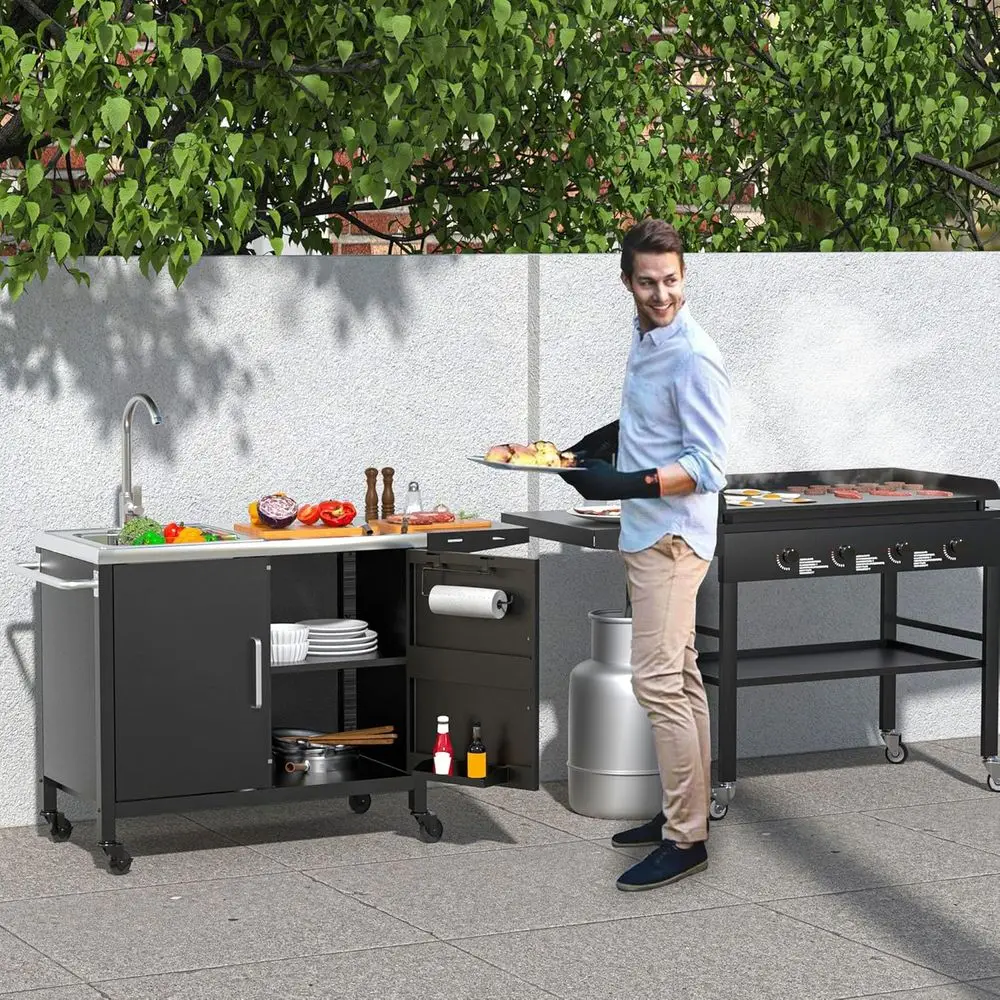 Outdoor-Kücheninsel mit Edelst – Outdoor Camping Sink Bewertung und Preis